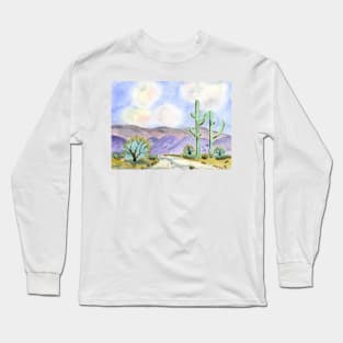 Desert Mountains. Watercolor Painting Long Sleeve T-Shirt